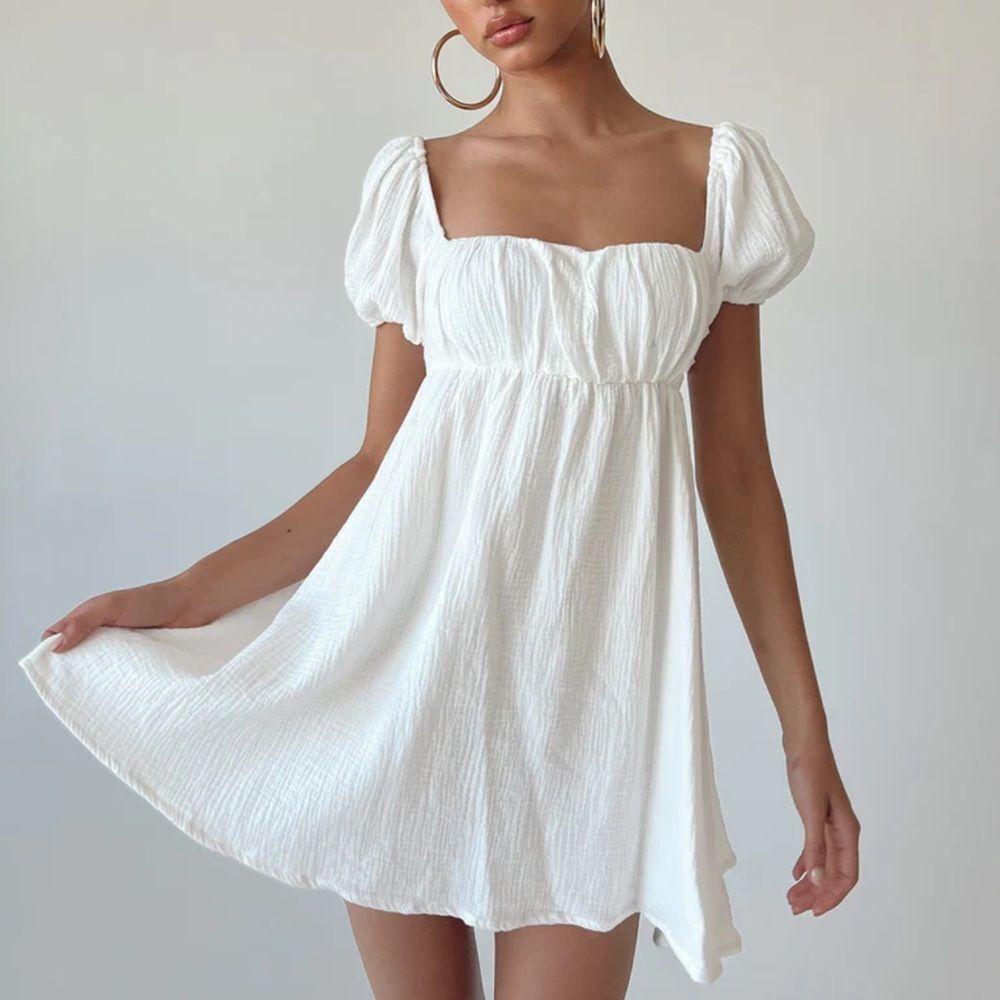 Princess Polly White Mini Babydoll Dress